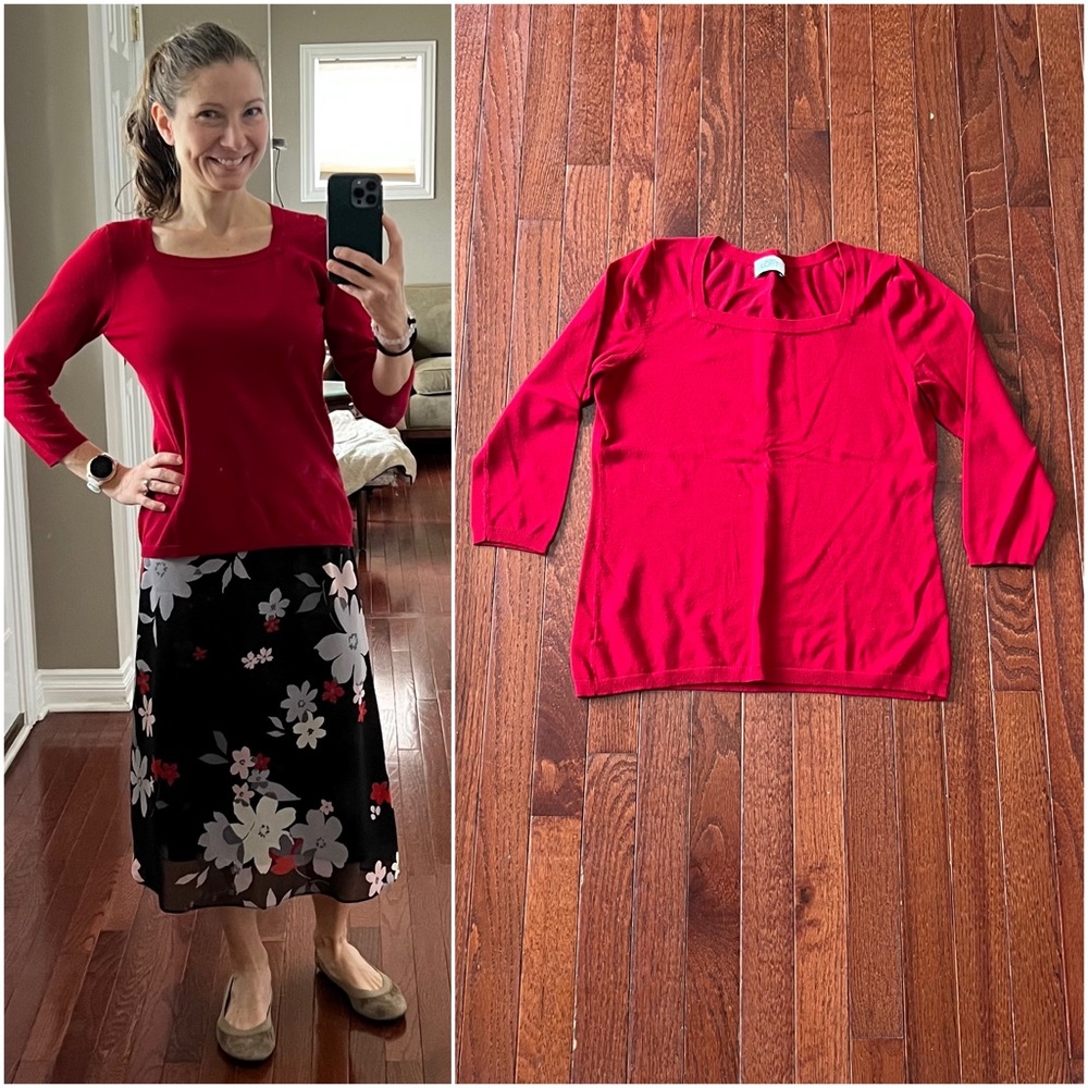 LOFT cherry red sweater top